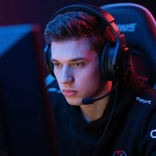 职业选手比赛专注神态