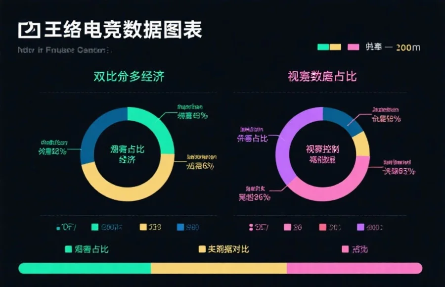 一张电竞数据图表,显示双方分均经济、伤害占比、视野控制等关键数据对比